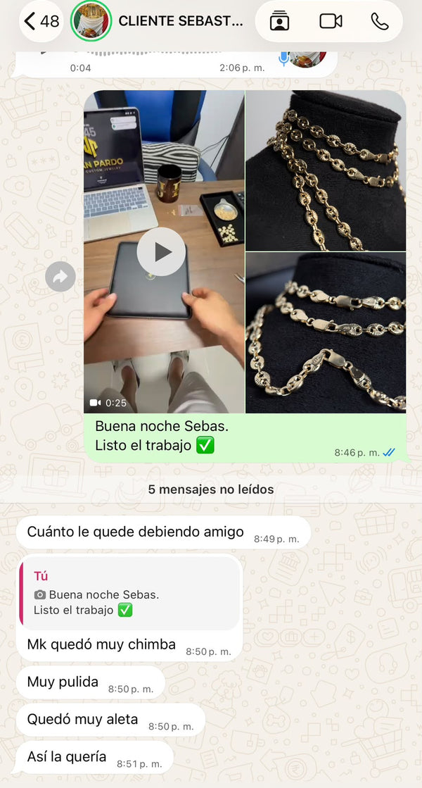 Captura de conversación con cliente