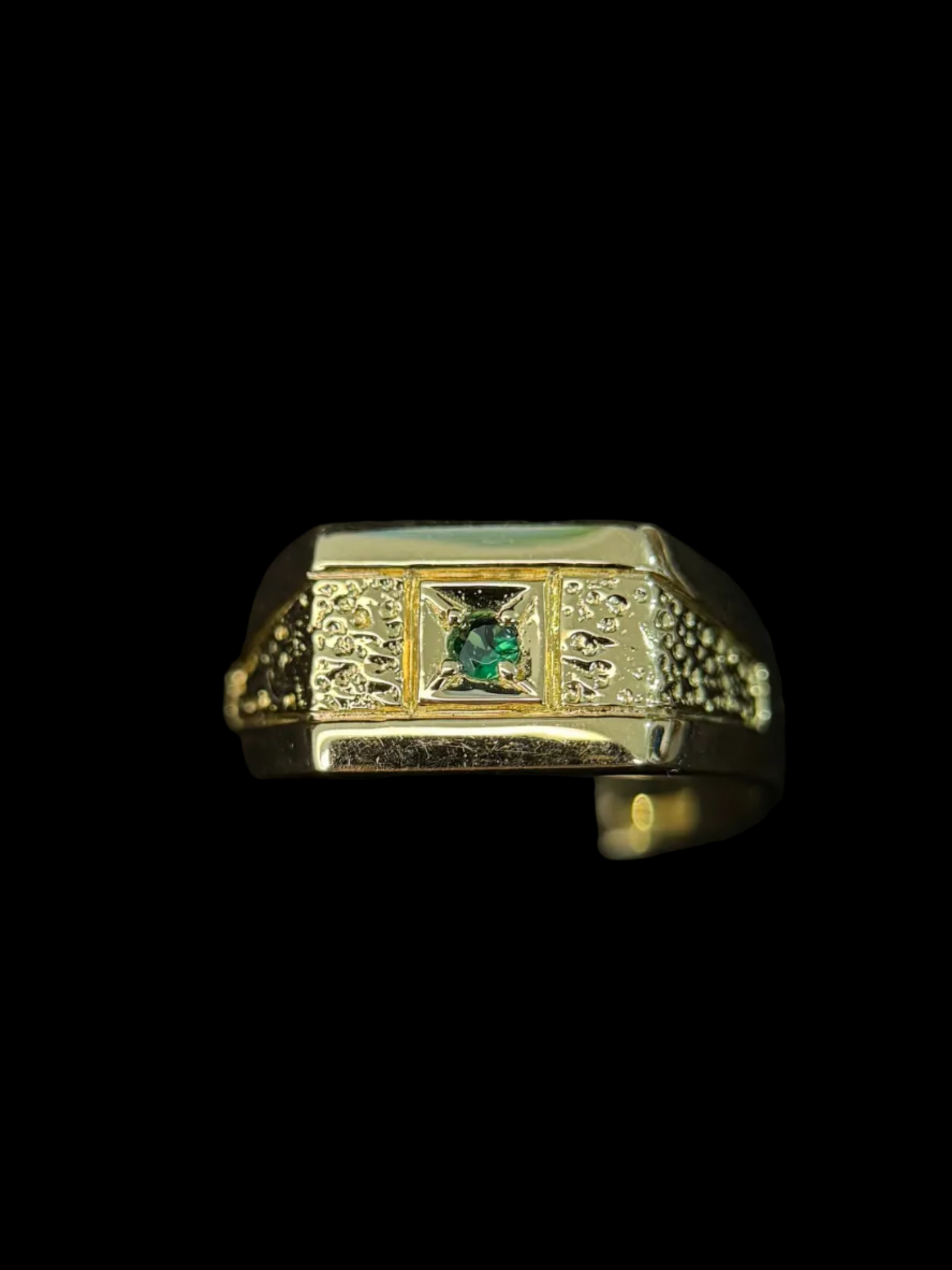 Anillo piedra central texturizado/6.50g.