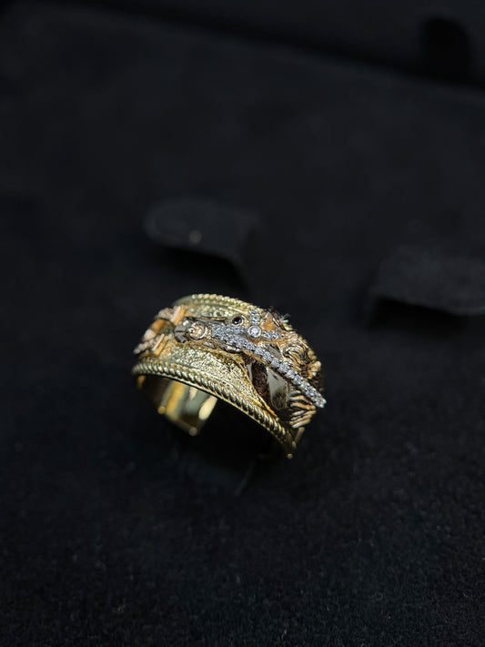 Anillo Caballista/3 Oros/12.5 grms.